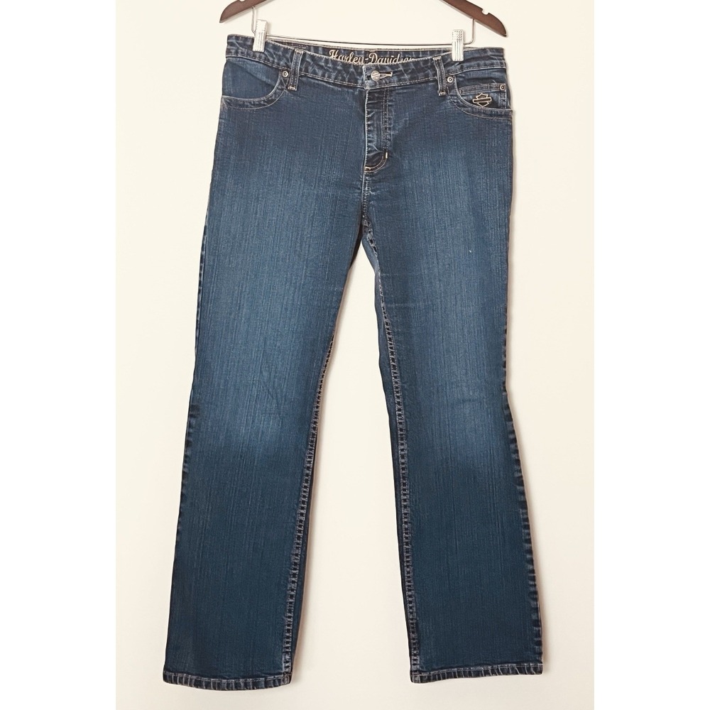Harley Davidson Jeans Women's 14 Blue Bootcut Fit‎ Motorcycle Biker Vintage Y2K - Picture 2 of 9